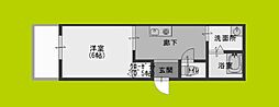 レバンガAP難波南2 1Kの間取図画像