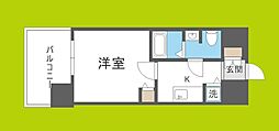 LUMINOUS桜川 1Kの間取図画像
