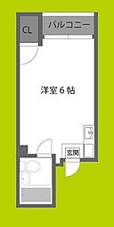 サンスリーハイツ長柄 ワンルームの間取図画像