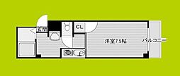 パールシティマンションタマデ ワンルームの間取図画像