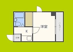 スリーデイズ新大阪 1Kの間取図画像