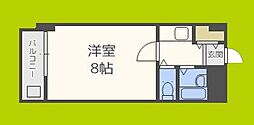 エリンデール桜川 1Kの間取図画像