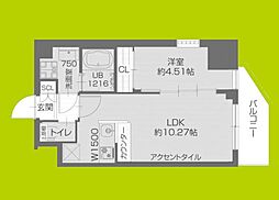 西宮市鳴尾町1丁目マンション 1LDKの間取図画像