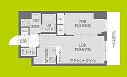 西宮市鳴尾町1丁目マンション 1LDKの間取図画像