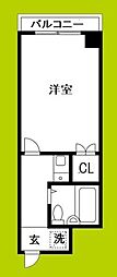 ピア弁天 ワンルームの間取図画像