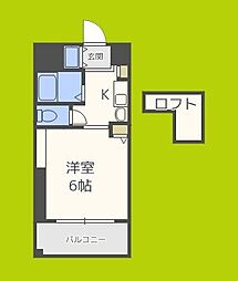 エステムコート梅田東アクアパレス 1Kの間取図画像