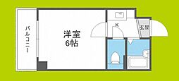 ピュアコート天神橋 1Kの間取図画像