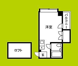 マーキュリー東住吉A棟 ワンルームの間取図画像
