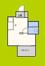 レディース大鉄 ワンルームの間取図画像