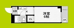 東洋ライオンズマンション野田 1Kの間取図画像