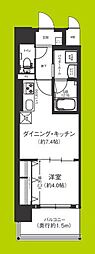 エグゼ難波ザ・ゲート 1DKの間取図画像