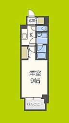 コンフォリア京町堀 1Kの間取図画像