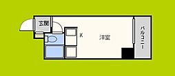 レバンガAP新大阪イースト ワンルームの間取図画像