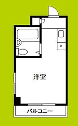 ヴィラ五月 ワンルームの間取図画像