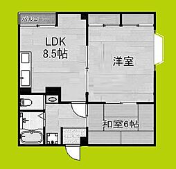 やよいシャレー 2LDKの間取図画像