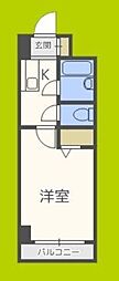 ノルデンハイム淡路D棟 1Kの間取図画像