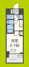 プレサンスタワーナンバウエスト 1Kの間取図画像