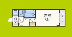 インターナショナル玉造 ワンルームの間取図画像