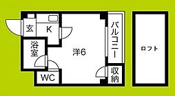 ロフティ清水丘 1Kの間取図画像