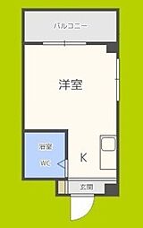 昭和グランドハイツ大淀 ワンルームの間取図画像