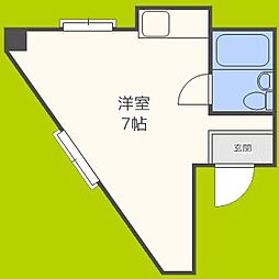 大宝野江ロイヤルマンション ワンルームの間取図画像