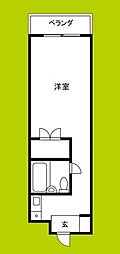トントレフ彦 1Kの間取図画像