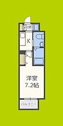 グランルージュ中之島南 1Kの間取図画像