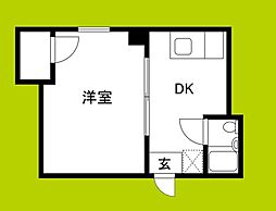 クリスタル高倉 1DKの間取図画像