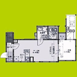 Fstyle藤井寺岡3号館 1LDKの間取図画像