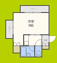 ルポ大宮 1Kの間取図画像