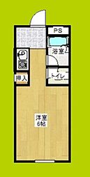 ノアーズアーク桃谷21 ワンルームの間取図画像