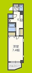マリオン北堀江アネックス 1Kの間取図画像