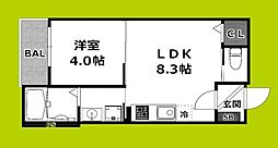 サフィールロジェ大阪城公園 1LDKの間取図画像