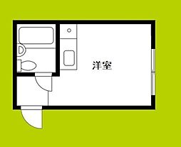 第二岩本コーポ ワンルームの間取図画像