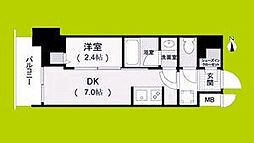 ルネフラッツ松屋町駅前 1DKの間取図画像