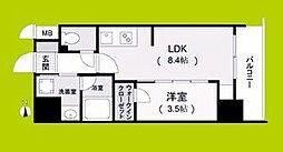 ルネフラッツ松屋町駅前 1LDKの間取図画像