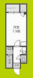 S.K.グリーンハイツ 1Kの間取図画像