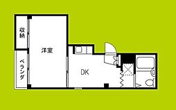 クレストTK 1DKの間取図画像