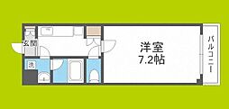 ドミールうつぼ公園 1Kの間取図画像