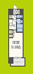 コンフォリア阿波座 1Kの間取図画像