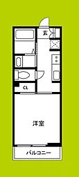 ル・パルトネール難波 1Kの間取図画像
