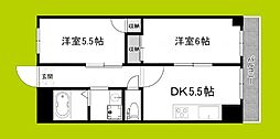 メゾンマツウラ 2DKの間取図画像