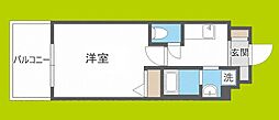 リヴィアスナンバエアリー 1Kの間取図画像