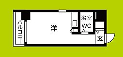 ラ・ハイール住吉 ワンルームの間取図画像