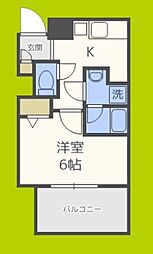 LAV心斎橋WEST 1Kの間取図画像