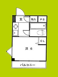 チアモ黒田 ワンルームの間取図画像