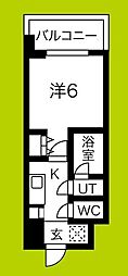 スプランディッド難波 1Kの間取図画像