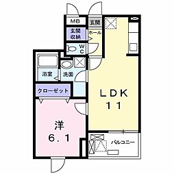 ベリーブロッサム 1LDKの間取図画像