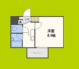 南船場マンション 1Kの間取図画像