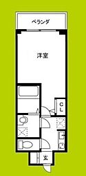 ジアコスモ江戸堀パークフロント 1Kの間取図画像